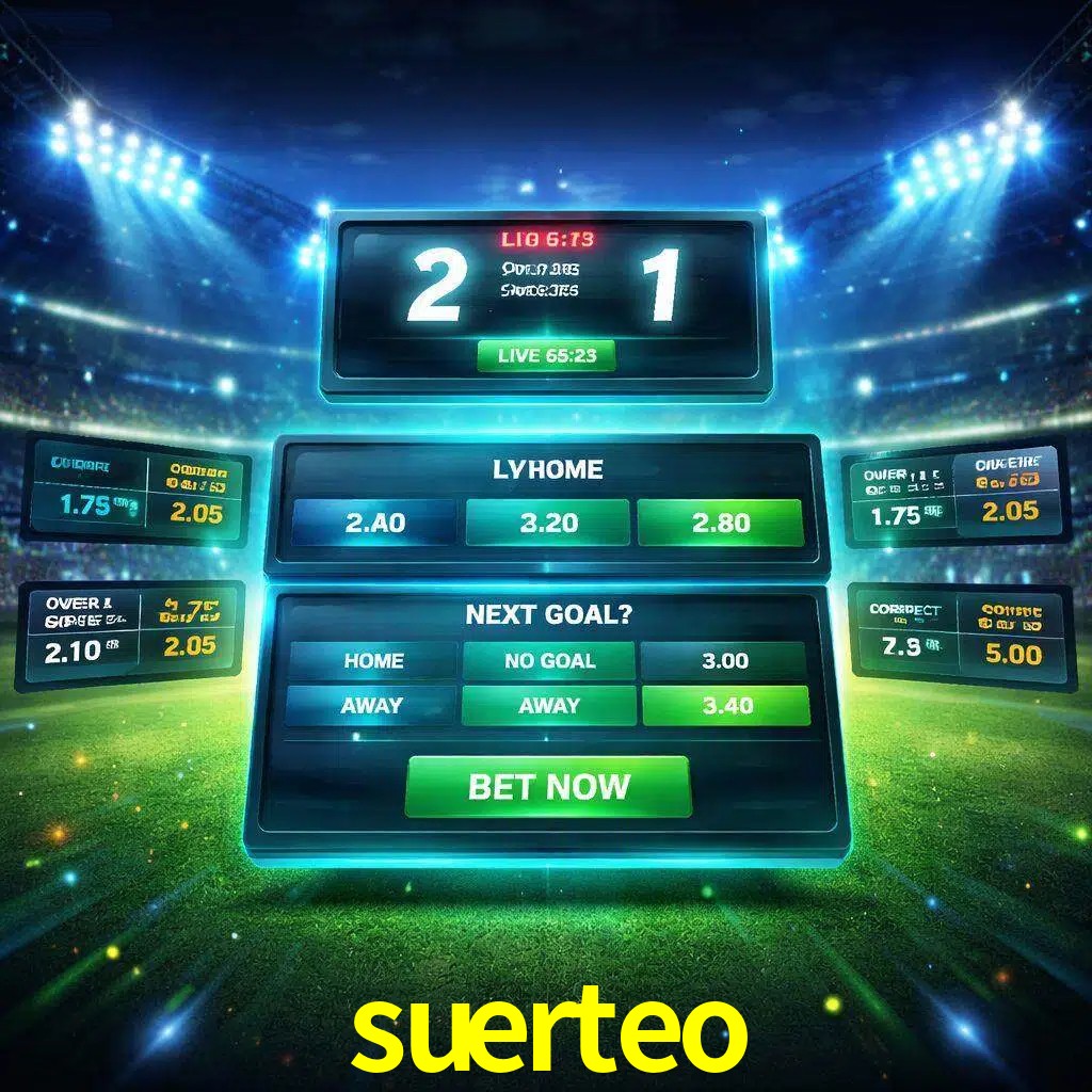 Vista de apuestas en vivo suerteo durante un partido en curso